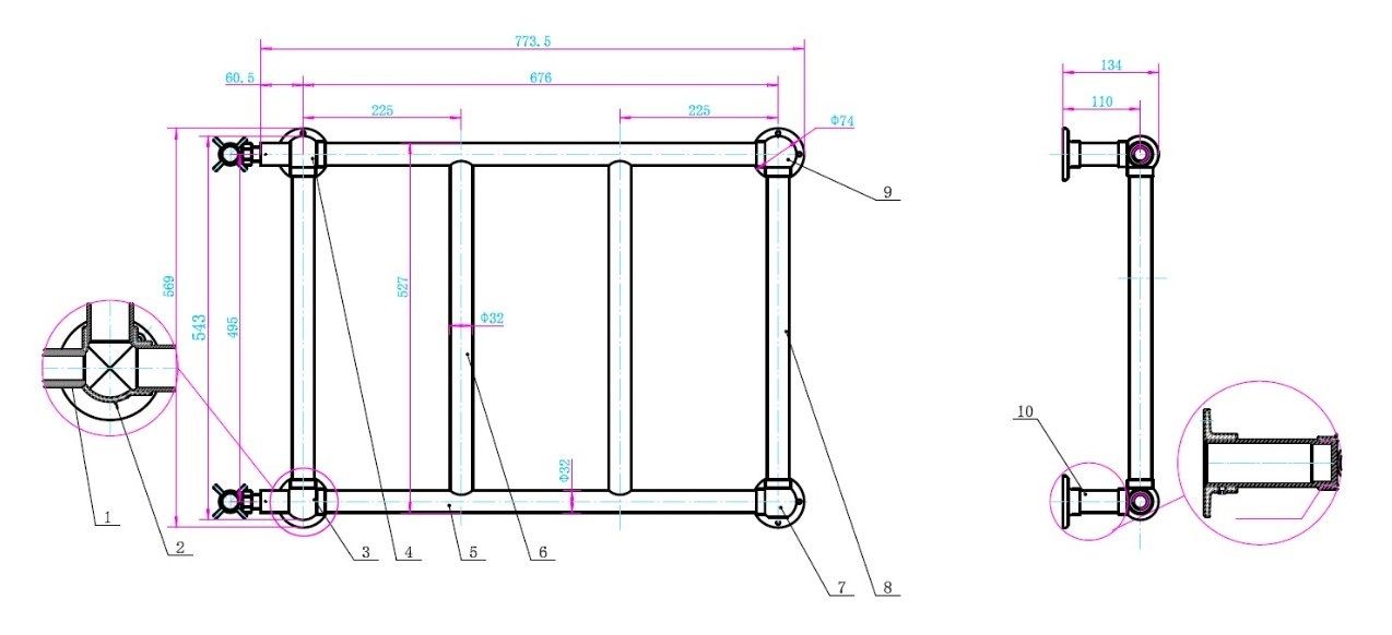 Приобрести boheme полотенцесушитель palazzo 50х80 см, водяной, золото 712