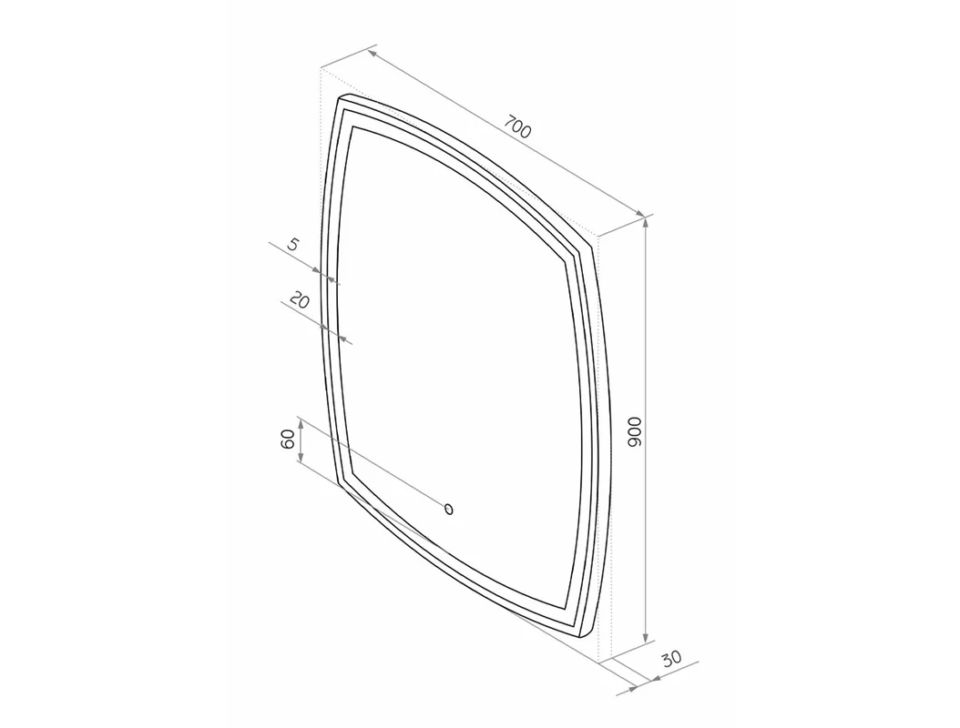 Приобрести continent зеркало с подсветкой dream 70х90 см, белое