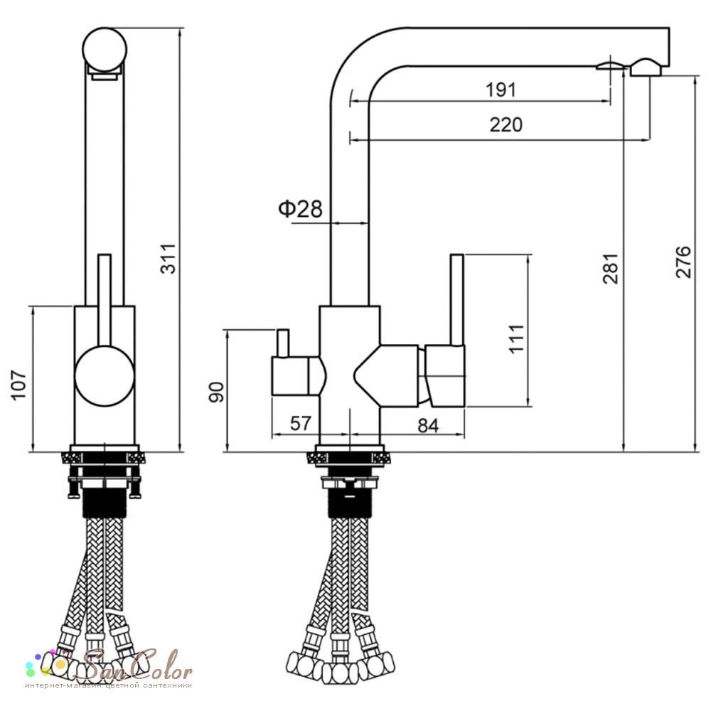Приобрести grocenberg смеситель для кухни, хром gb40551cr