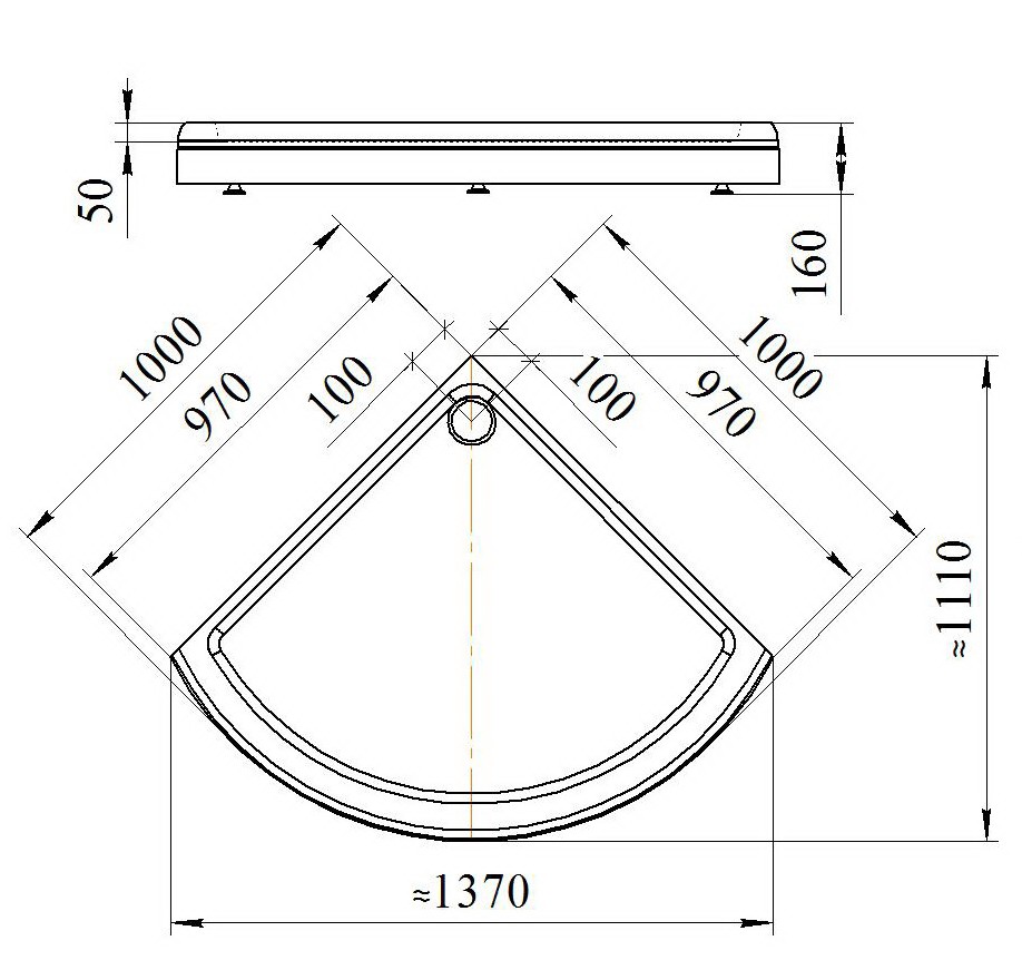 Приобрести радомир акриловый душевой поддон найт 100, радиальный