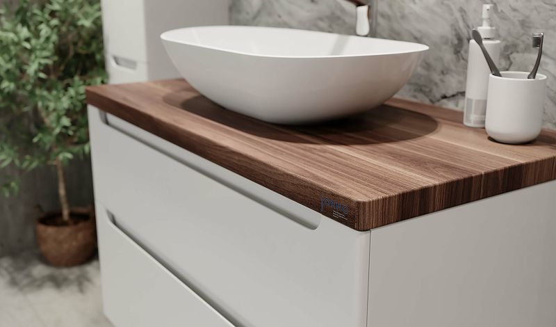 Приобрести jorno тумба подвесная wood 100 см со столешницей темное дерево, белая