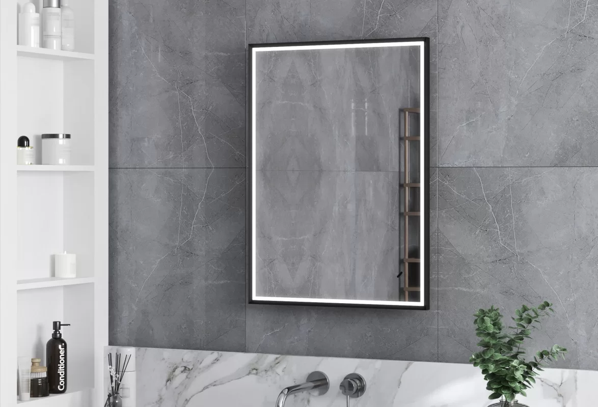 Приобрести continent зеркало с подсветкой stage black 60х80 см, черное