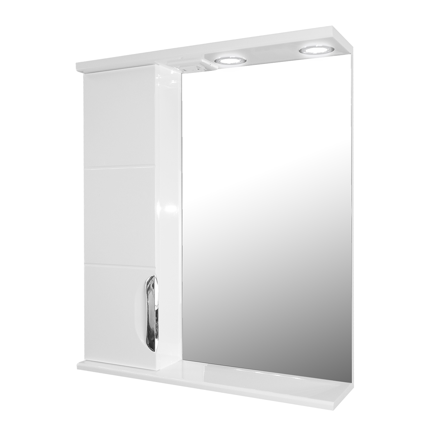 Приобрести loranto зеркало-шкаф стиль соло 70х82 см, левостороннее, фрезерованный фасад, белое (cs00058916)