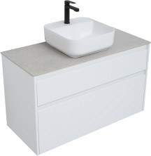 Aquanet Тумба со столешницей Lite 100 см, белая (2 ящика)