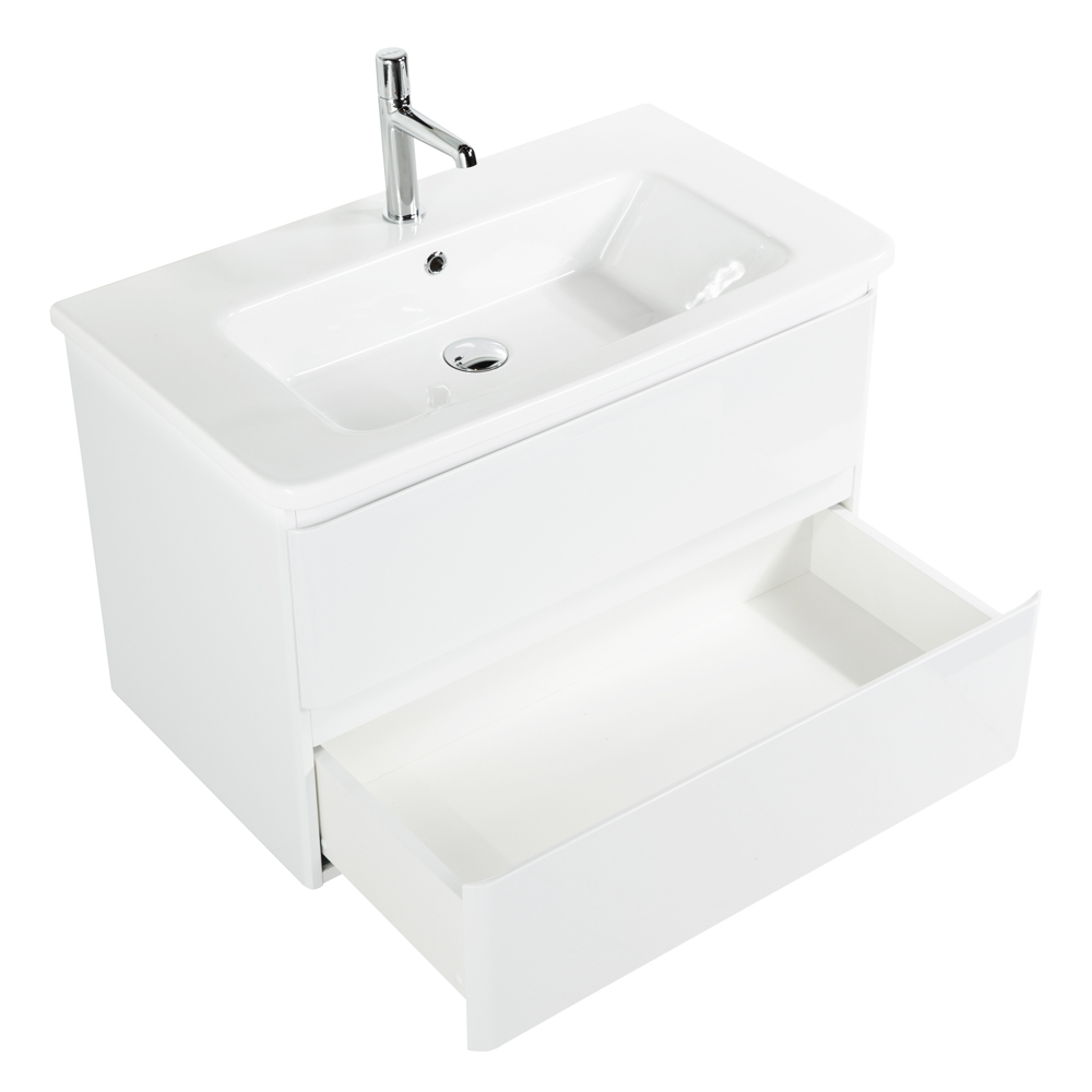 Приобрести belbagno тумба с раковиной albano-cer 80 см, подвесная bianco lucido, белая раковина