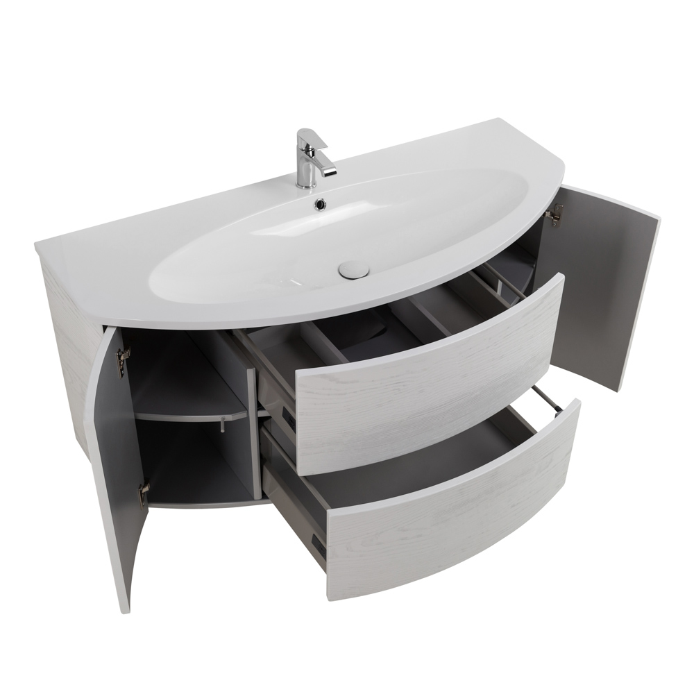 Приобрести cezares тумба подвесная с раковиной eden 121 см frassino bianco, светло серая 54418