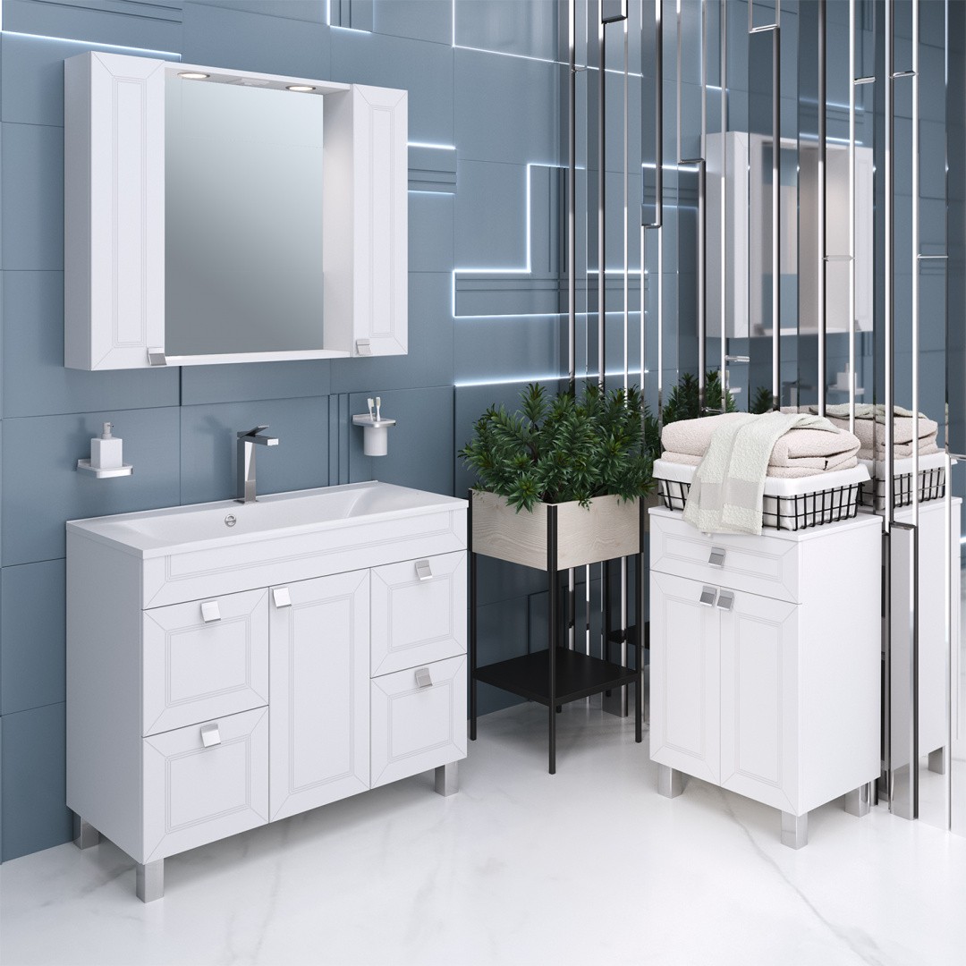 Приобрести aqua de marco тумба напольная с раковиной ostin 100см. 1 дверь 4 ящика