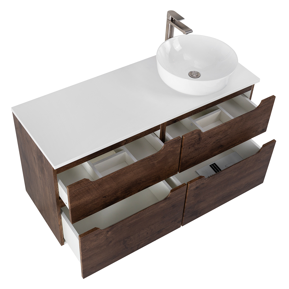 Приобрести belbagno тумба со столешницей etna-h60 120 см, подвесная rovere moro, раковина справа