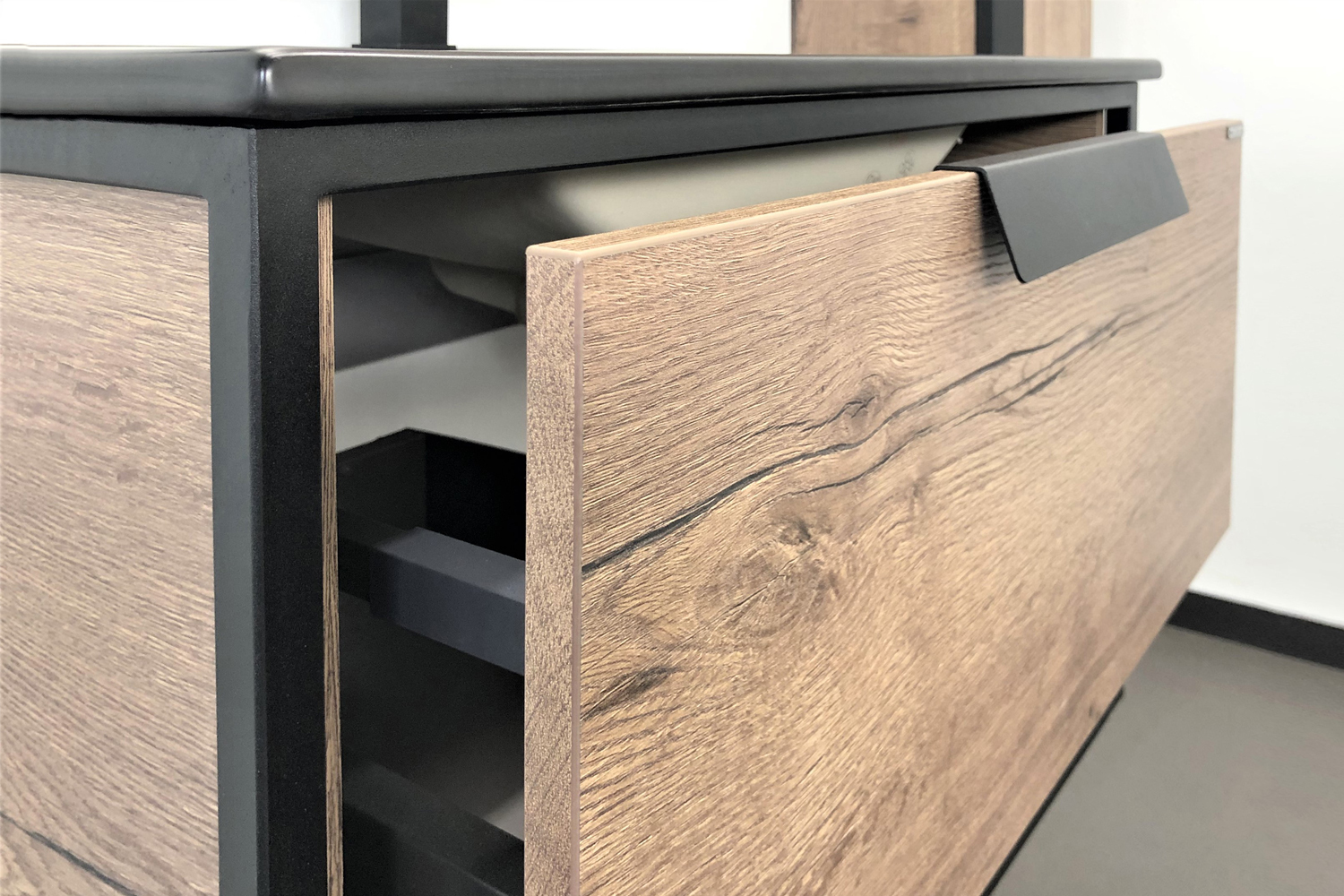 Приобрести сomforty тумба с раковиной "бонн-75" дуб темный, черная раковина