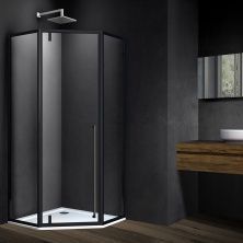 Vincea Душевое ограждение Penta 90х90 см, прозрачное, черное VSP-3P100CLB