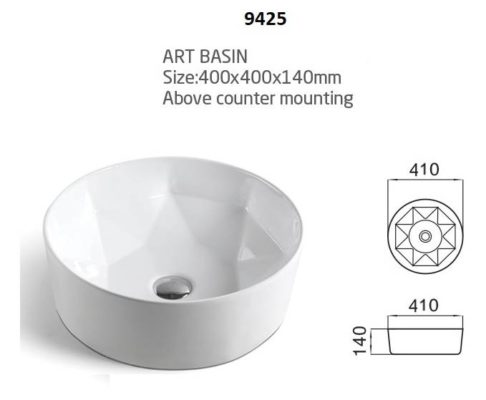 Приобрести раковина накладная ceramalux 40 см 9425