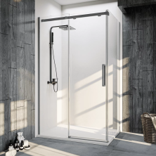 Veconi Душевое ограждение Rovigo 80х150 см, брашированный графит, прозрачное RV070GR-15080-01-C4