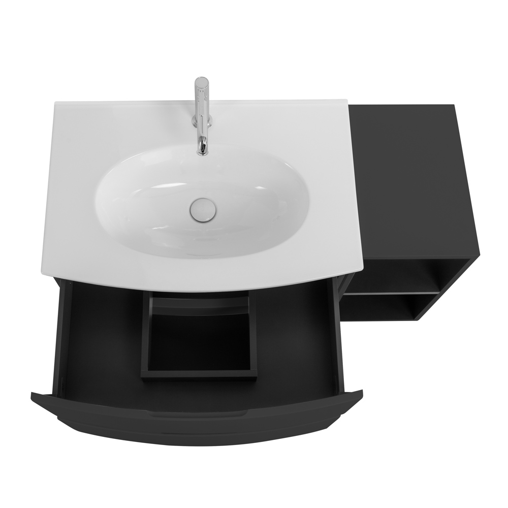 Приобрести cezares тумба подвесная с раковиной elettra 104 см grafite, графит 55522