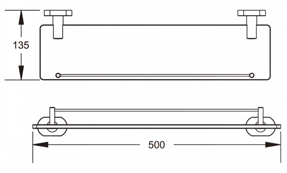 Приобрести стеклянная полка vieir v5121c черный