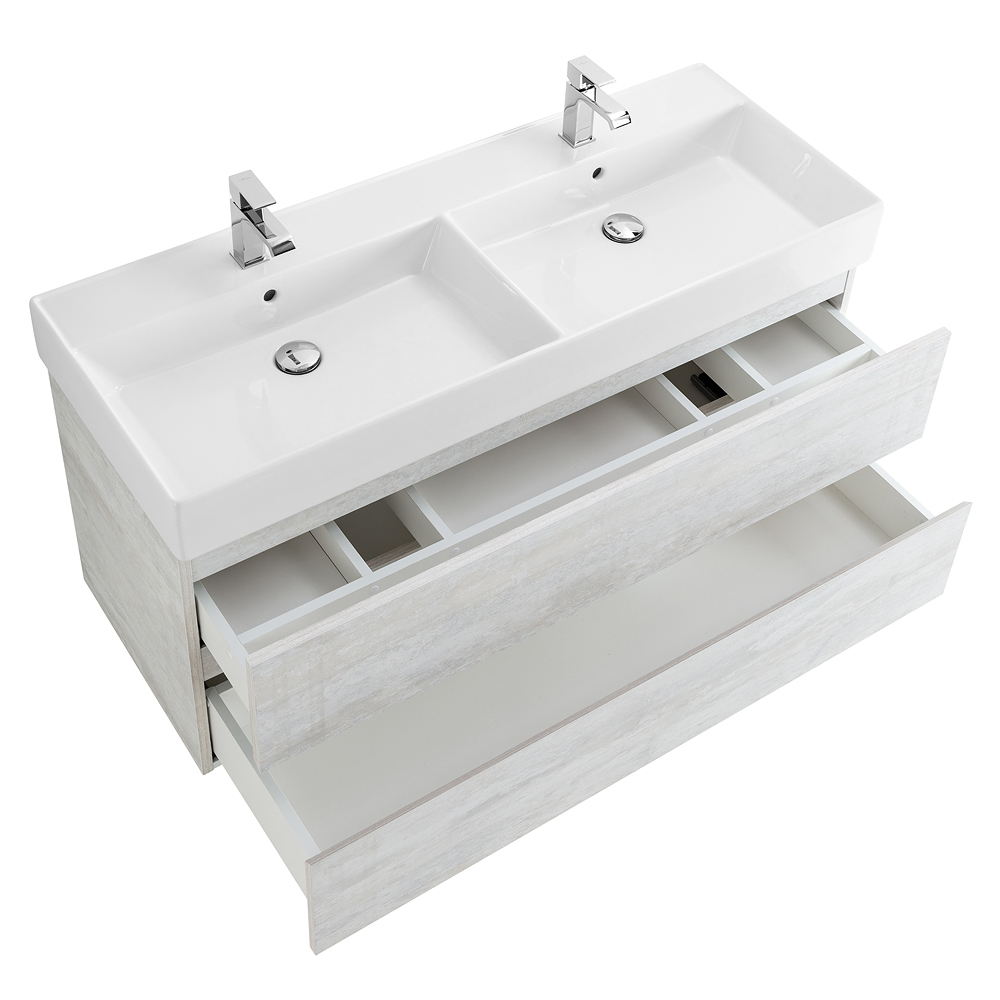 Приобрести cezares тумба подвесная с раковиной molveno 46 120 см legno bianco, белая molveno 46-120-2c-so-2-lb