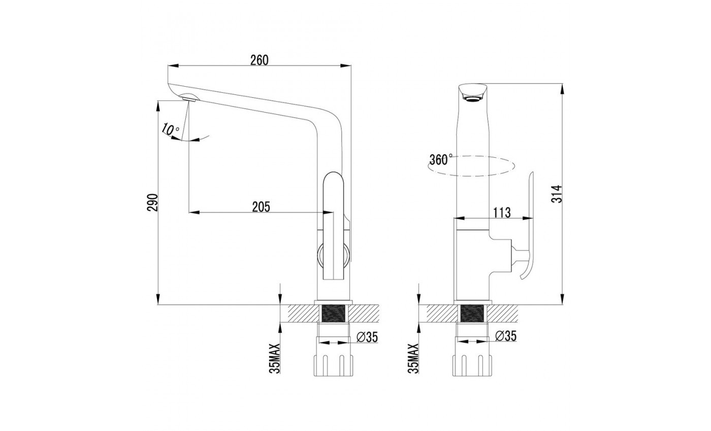 Приобрести lemark смеситель для кухни melange с поворотным изливом, белый lm4905cw