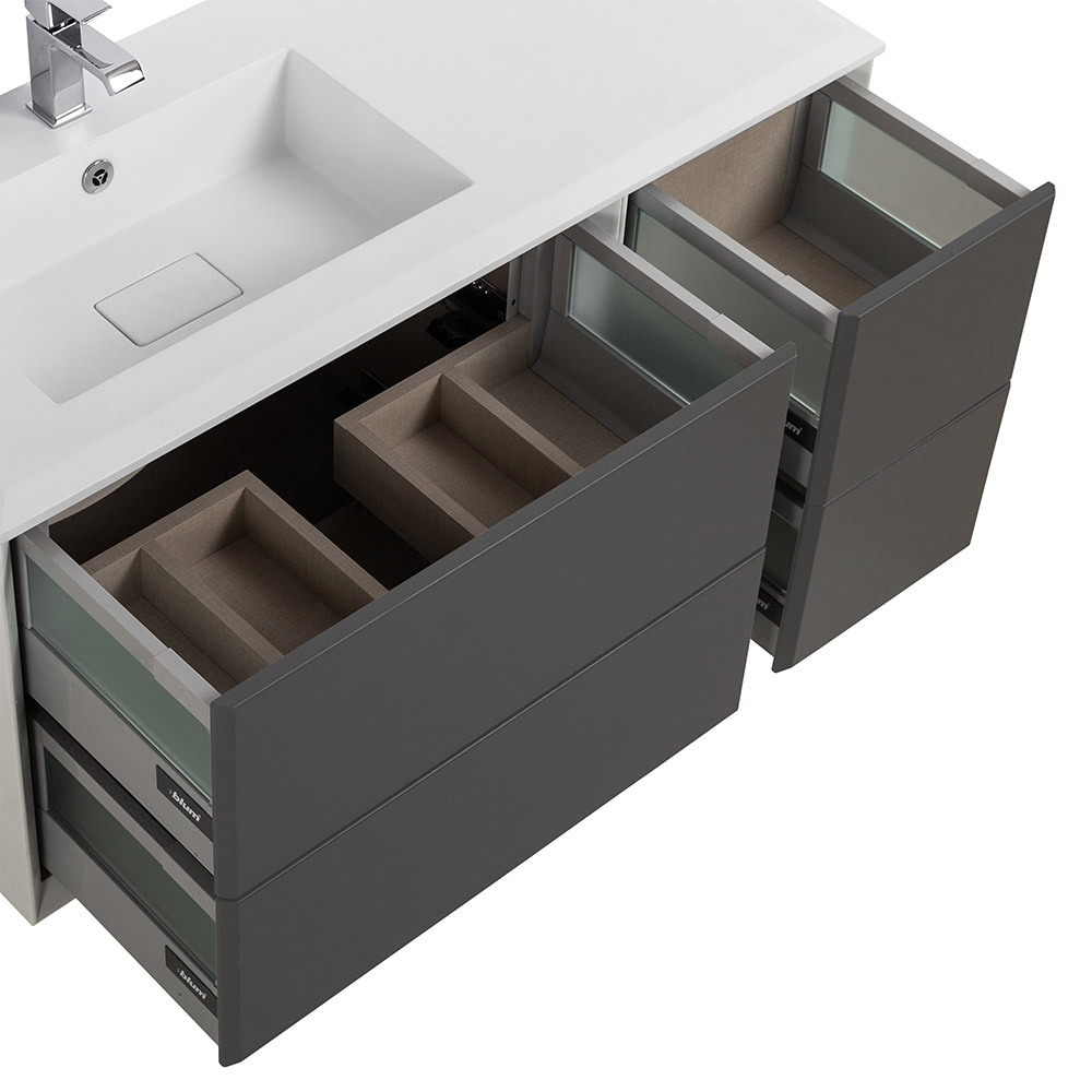 Приобрести cezares тумба подвесная с раковиной bellagio 106 см grigio nuvola, левостороняя, серая 55301