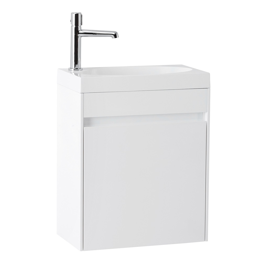 Приобрести belbagno тумба с раковиной pietra mini 46 см, подвесная с дверью 46-r bianco lucido, белая раковина