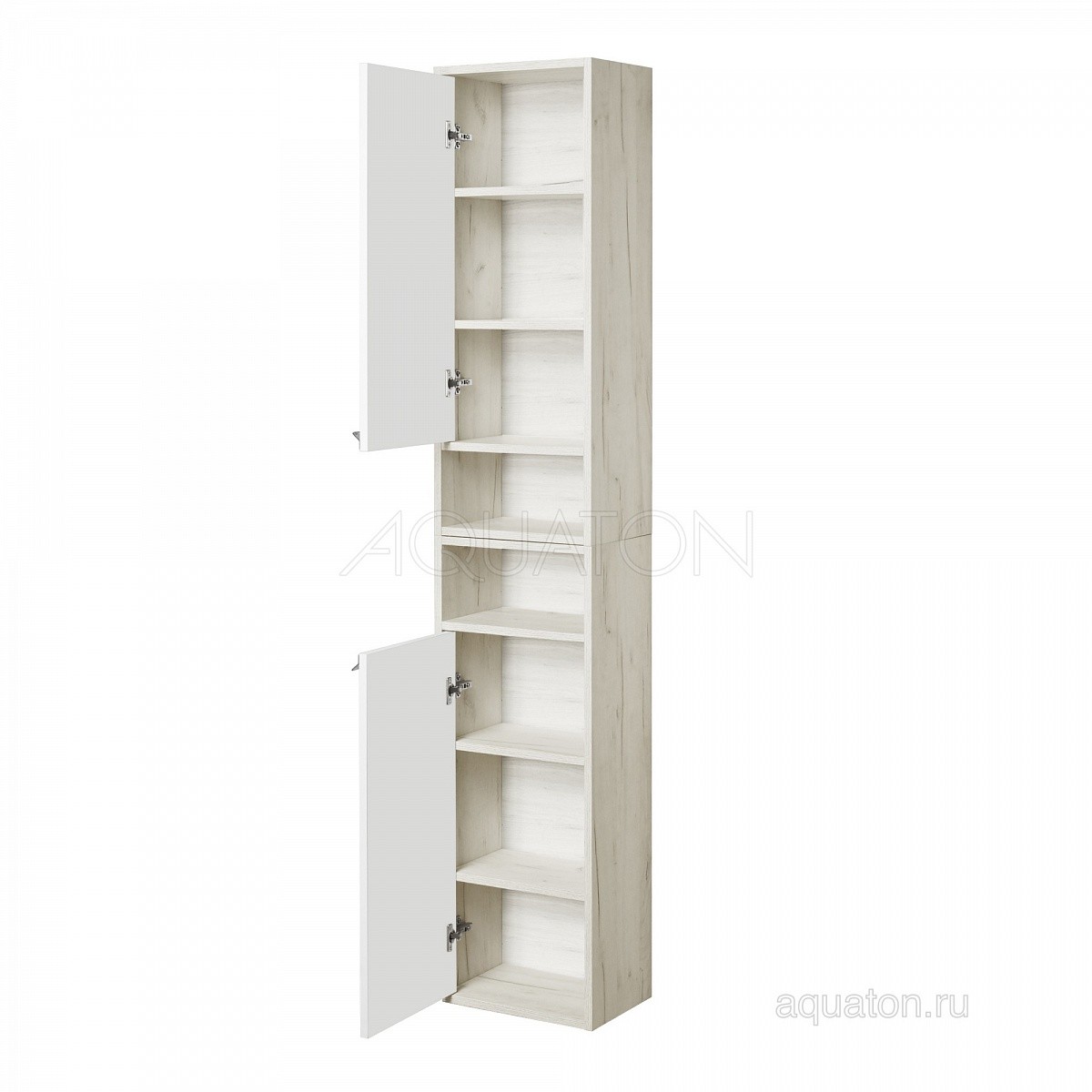 Приобрести акватон флай шкаф одностворчатый белый, дуб крафт левый