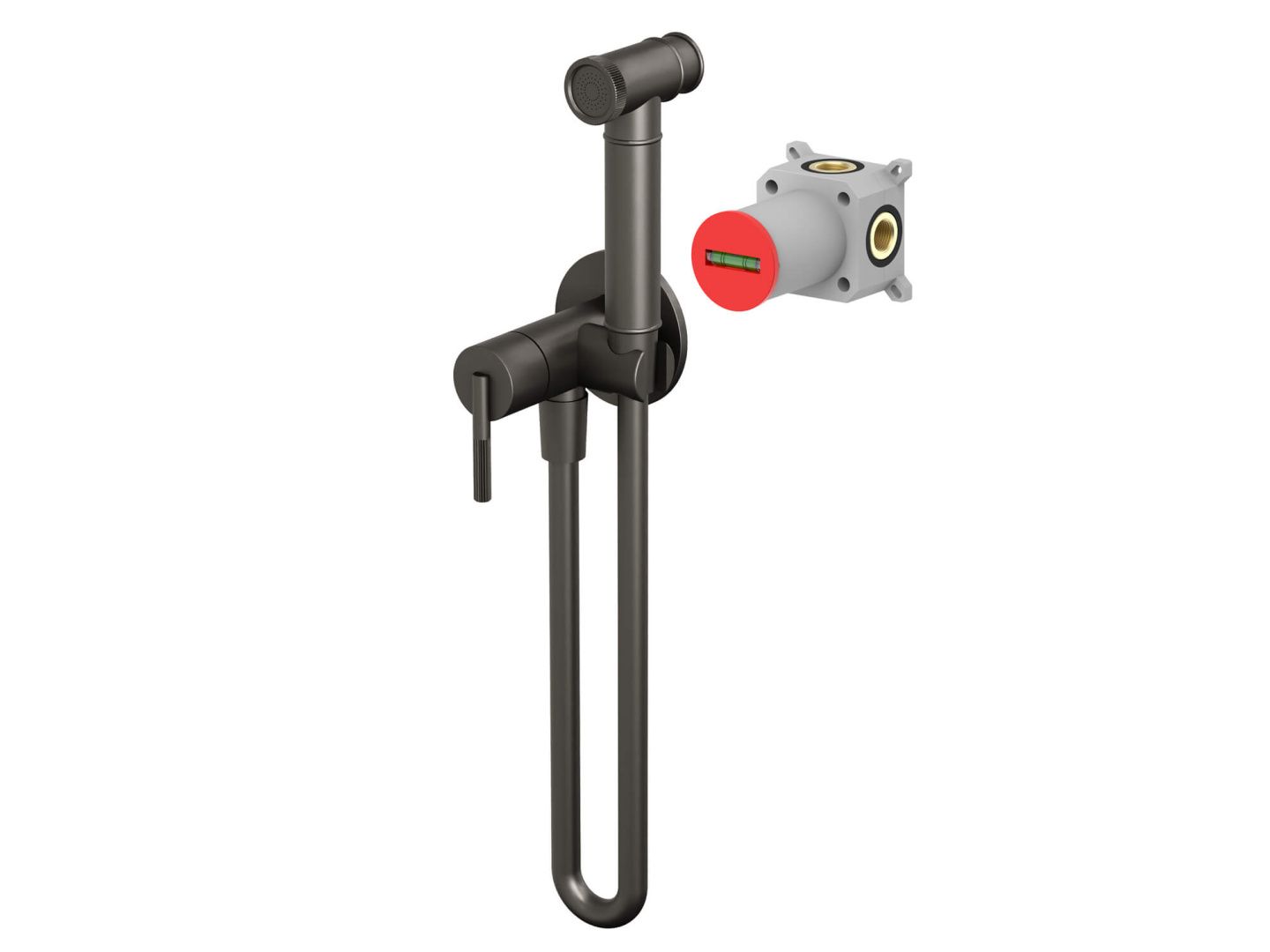 Приобрести hayzburg встраиваемый смеситель с гигиеническим душем, графит hb-4005gg