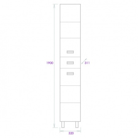 Приобрести onika пенал напольный балтика black 190 32см, 403220