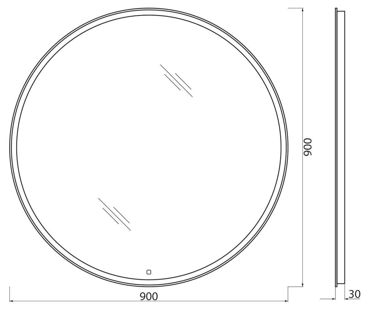 Приобрести belbagno зеркало 90х90 см spc-rng-900-led-tch