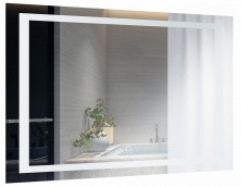 Azario Зеркало 80х60 см, белый, сенсорный выключатель, диммер, AZ-Z-046-1CS