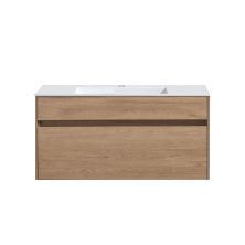 Vincea Тумба подвесная Chiara 100 см, дуб натуральный с белой раковиной VMC-2C100NO;VCB-13100W