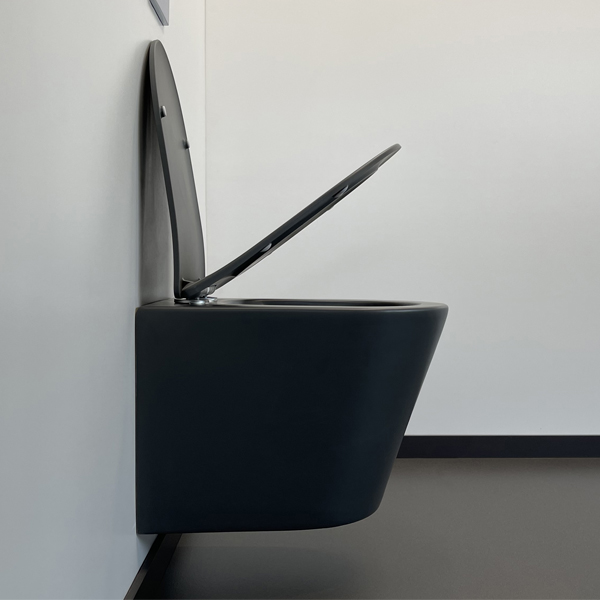 Приобрести comforty подвесной унитаз 105mdh безободковый, сиденье дюропласт softclose тонкое, быстросъёмное (графит матовый)