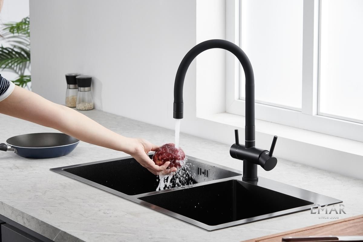 Приобрести emar смеситель для кухни, черный ес - 3015 black