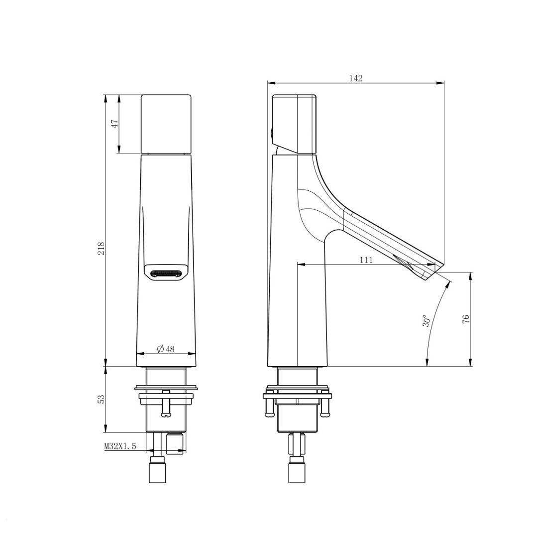 Приобрести смеситель для раковины wonzon & woghand the one, темный графит (ww-h010-bgg)