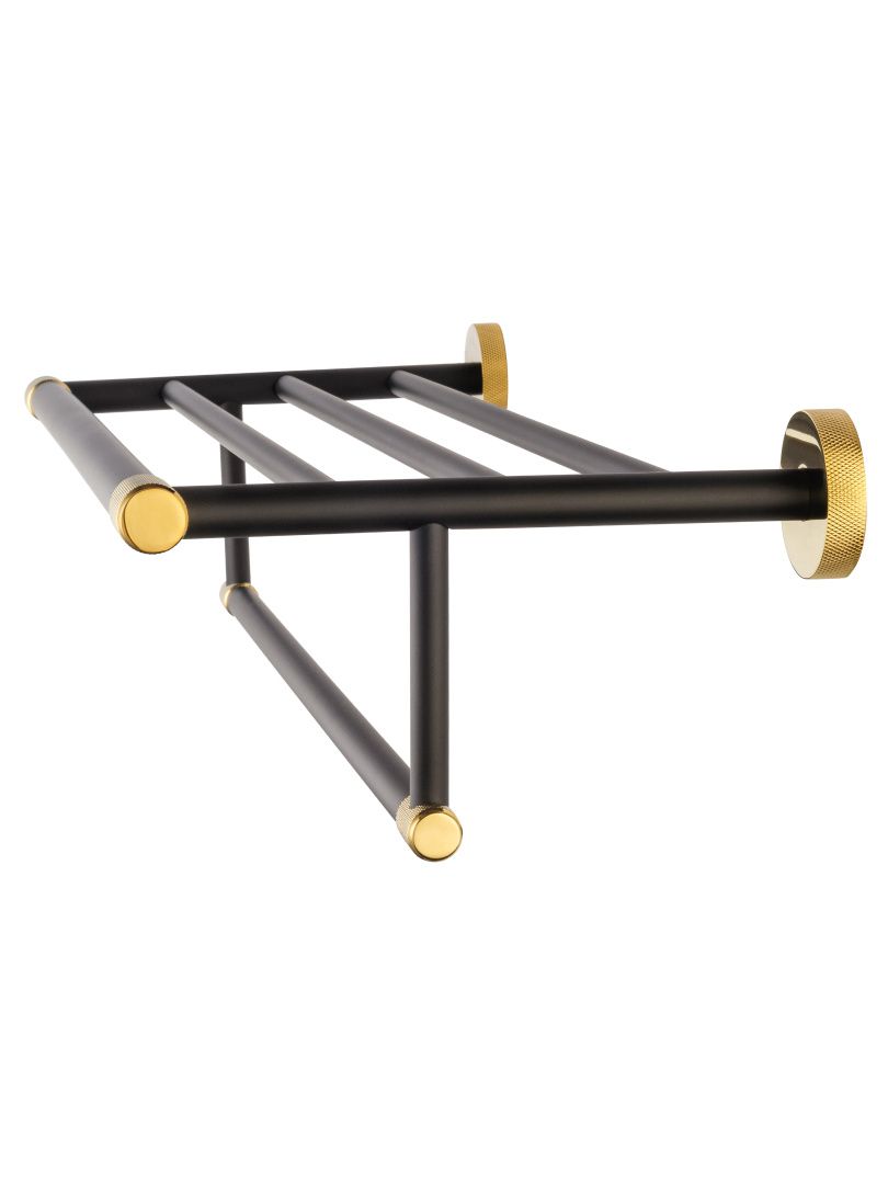Приобрести полотенцедержатель с полкой wonzon & woghand majestic, черный/золото (ww-9281)