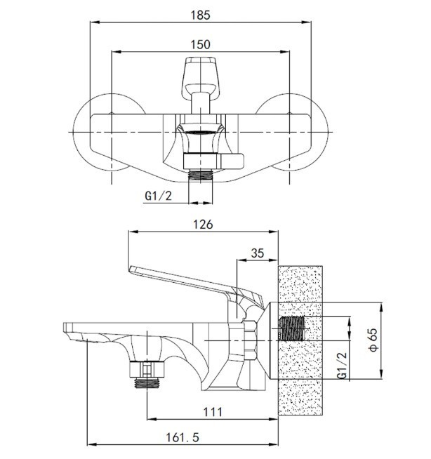 Приобрести смеситель для ванны vieir chiaro с ручным душем, белый/хром v333531f