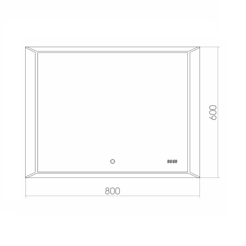 Приобрести azario зеркало voll 800*600, белый, сенсорный включатель, часы, фр-00001399