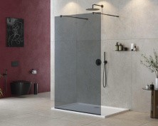 Cezares Душевая перегородка LIBERTA 120 см, серый\хром LIBERTA-L-2-120-GR-NERO