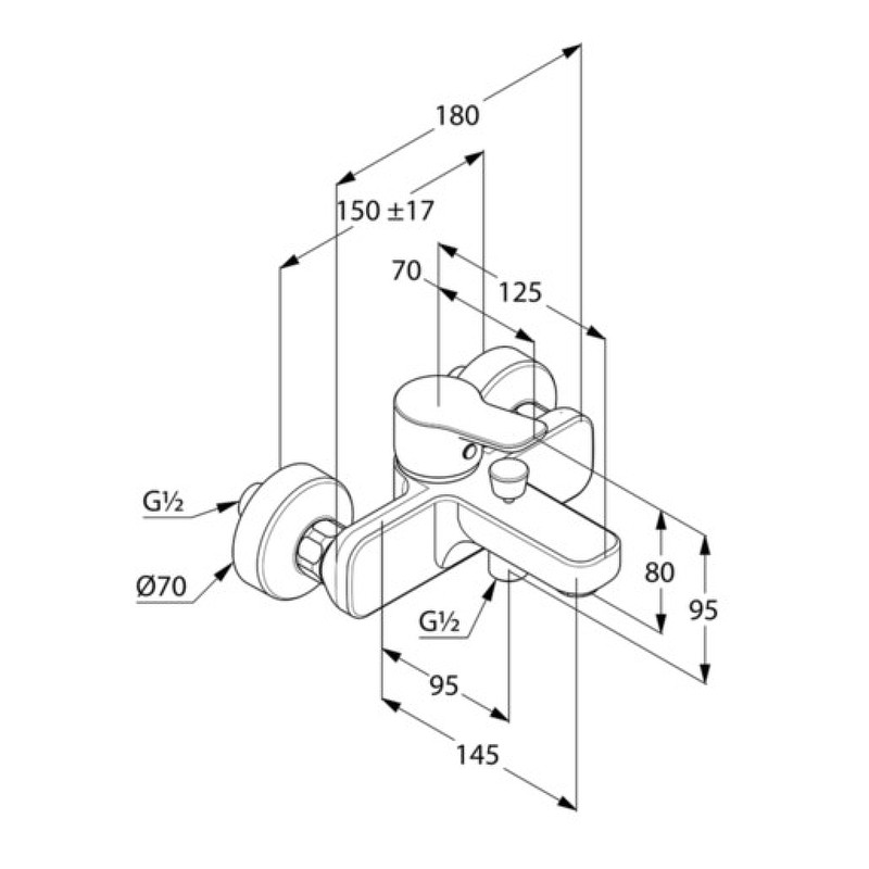 Приобрести kludi pure&easy однорычажный смеситель для ванны и душа, арт. 376810565