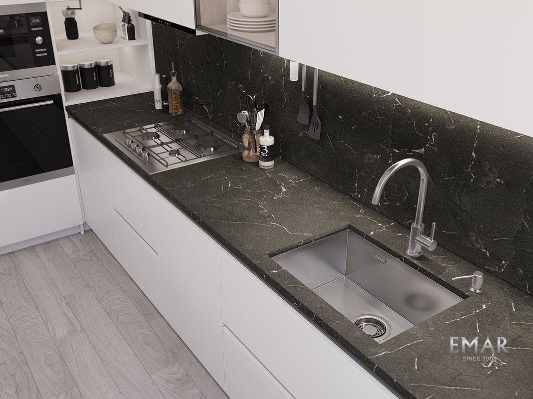 Приобрести emar кухонная мойка 59х42 см, сатин emb-132 pvd nano satine