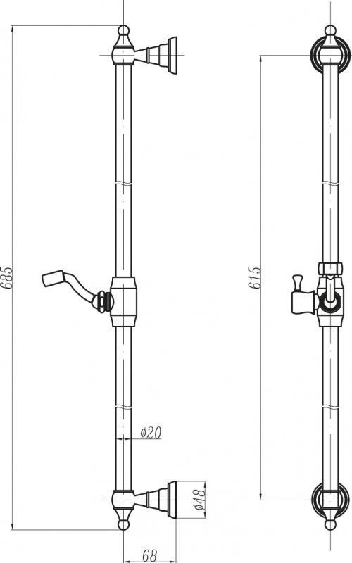 Приобрести cezares штанга душевая lira, золото czr-c-sdc1
