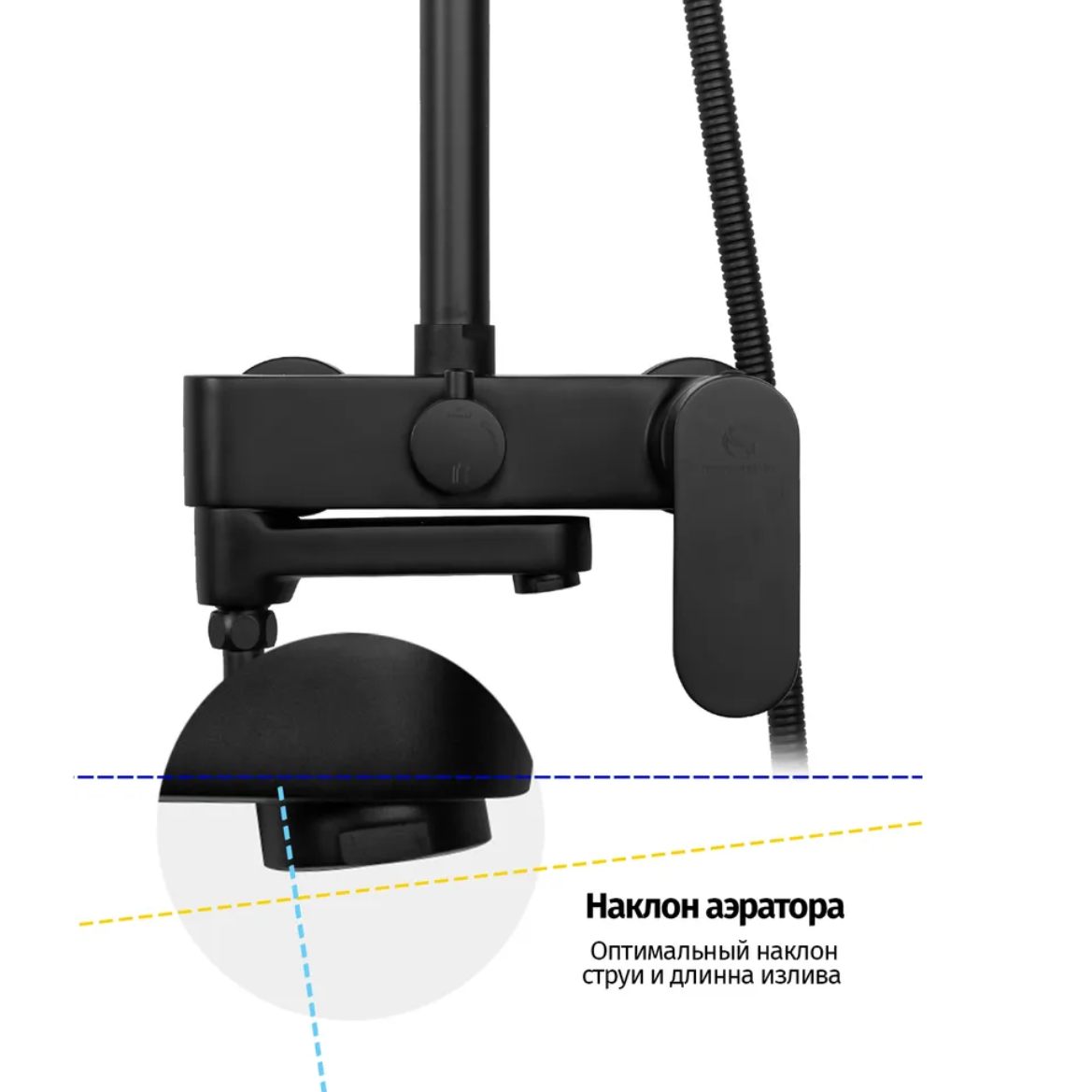Приобрести grocenberg душевая система, черный матовый gb7011bl