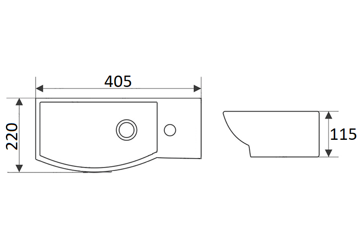 Приобрести раковина подвесная ceramalux 40 см 7947almb, чёрный