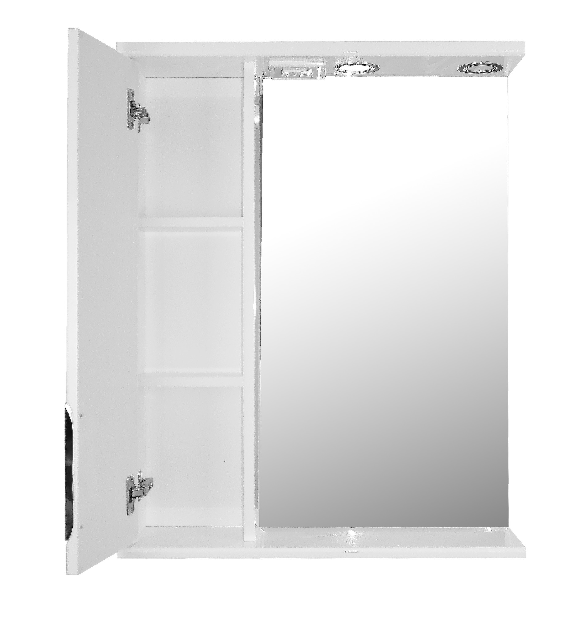 Приобрести loranto зеркало-шкаф стиль соло 70х82 см, левостороннее, фрезерованный фасад, белое (cs00058916)