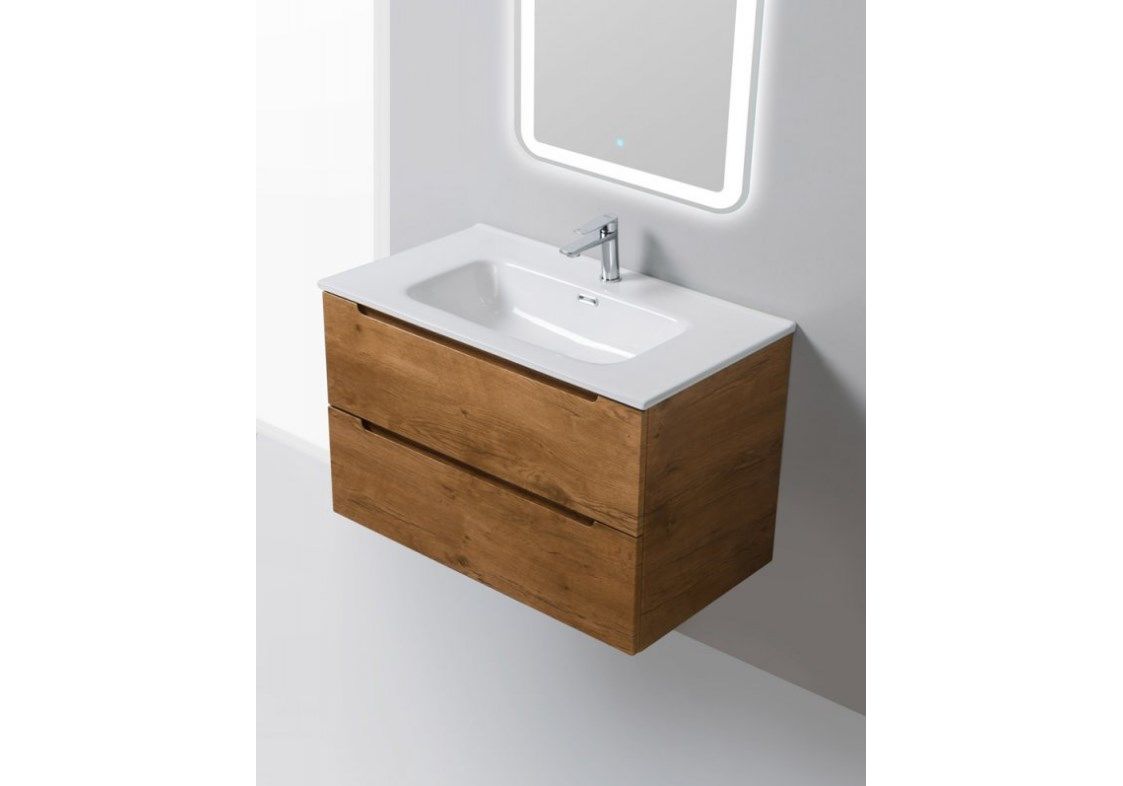 Приобрести тумба подвесная с раковиной belbagno etna-1000-2c-so-rn-p 100 см, rovere nature