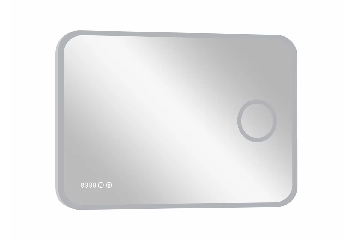 Приобрести continent зеркало bliss 80х60 см с подсветкой, часами, датчиком температуры, увеличительной линзой, белое