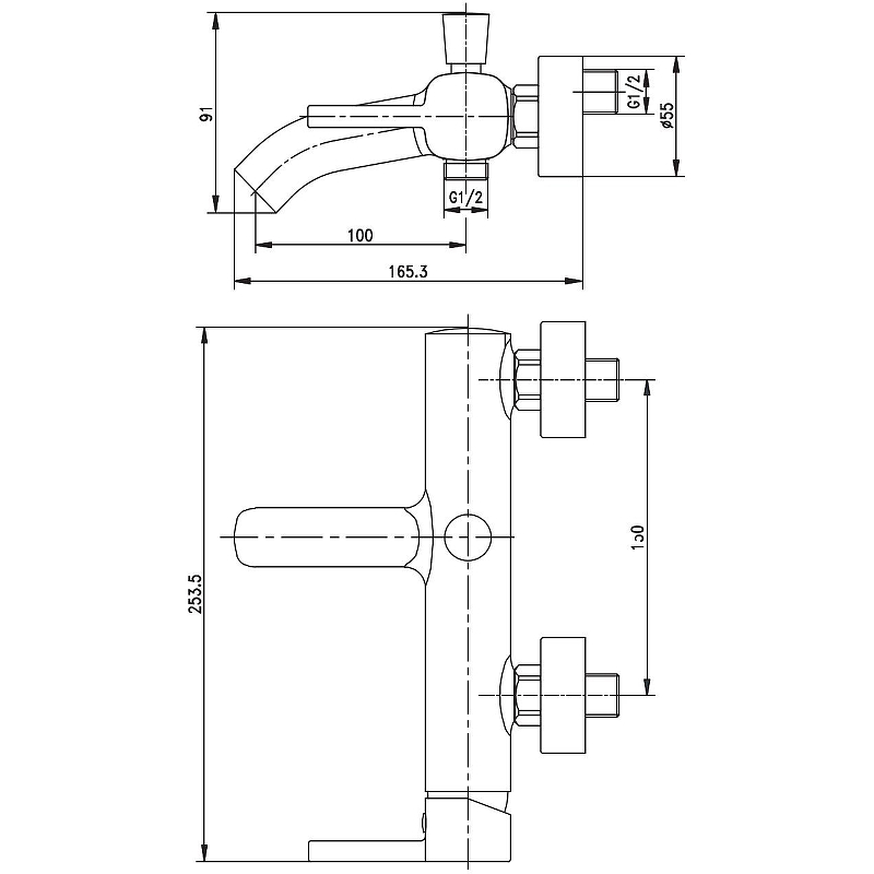 Приобрести aquanet смеситель для ванны minima af130-20c