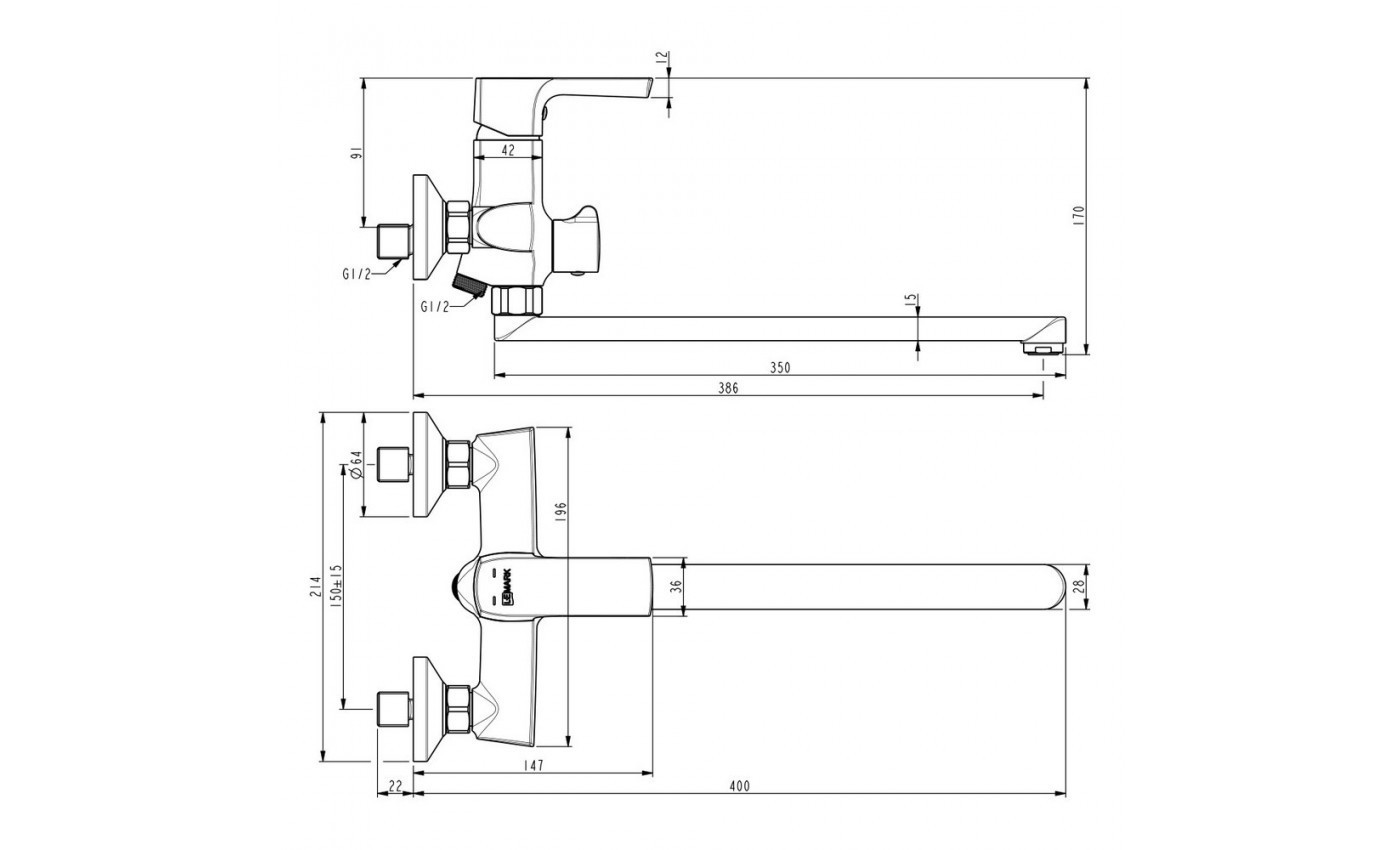 Приобрести lemark смеситель для ванны ursus, черный lm7251bl
