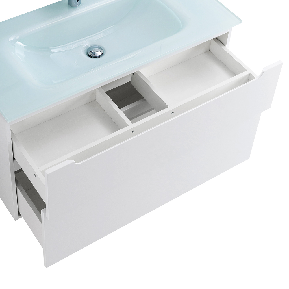 Приобрести belbagno тумба с раковиной etna-h60 100 см, подвесная bianco lucido, стеклянная раковина