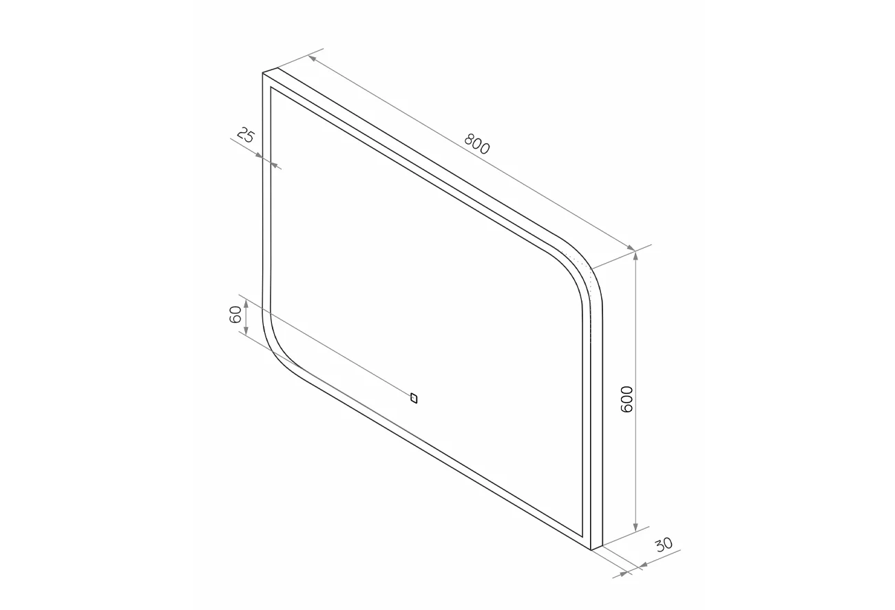 Приобрести continent зеркало с подсветкой fantasy 80х60 см, белое