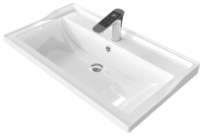 Mirsant Раковина Conte 100 см, литьевой мрамор, белая УТ000084770