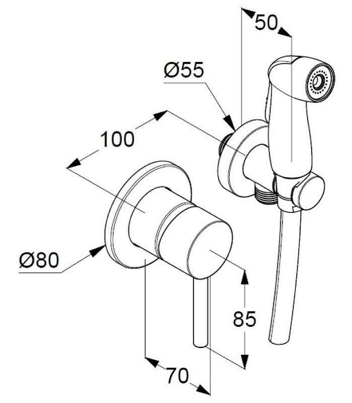 Приобрести kludi bozz гигиенический набор, душ классик - комплект