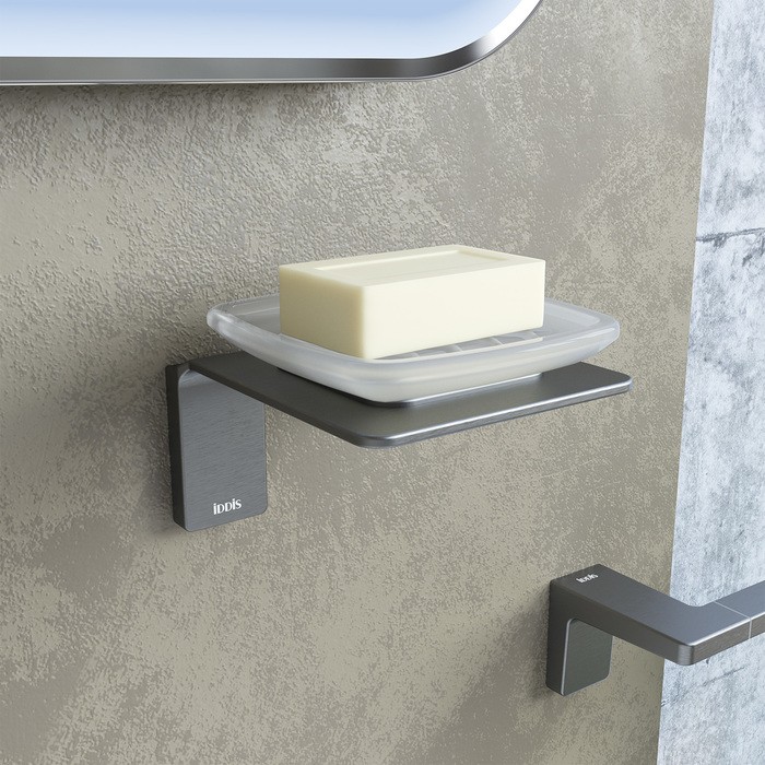 Приобрести iddis мыльница slide 116мм, графит\белый sligmg0i42